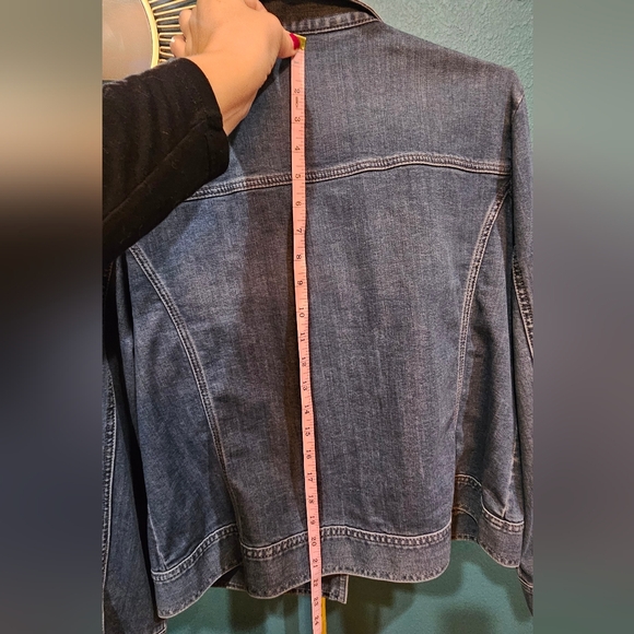 Chico's Blue Jean Jacket with Gold and Silver Embellishments - Picture 6 of 9